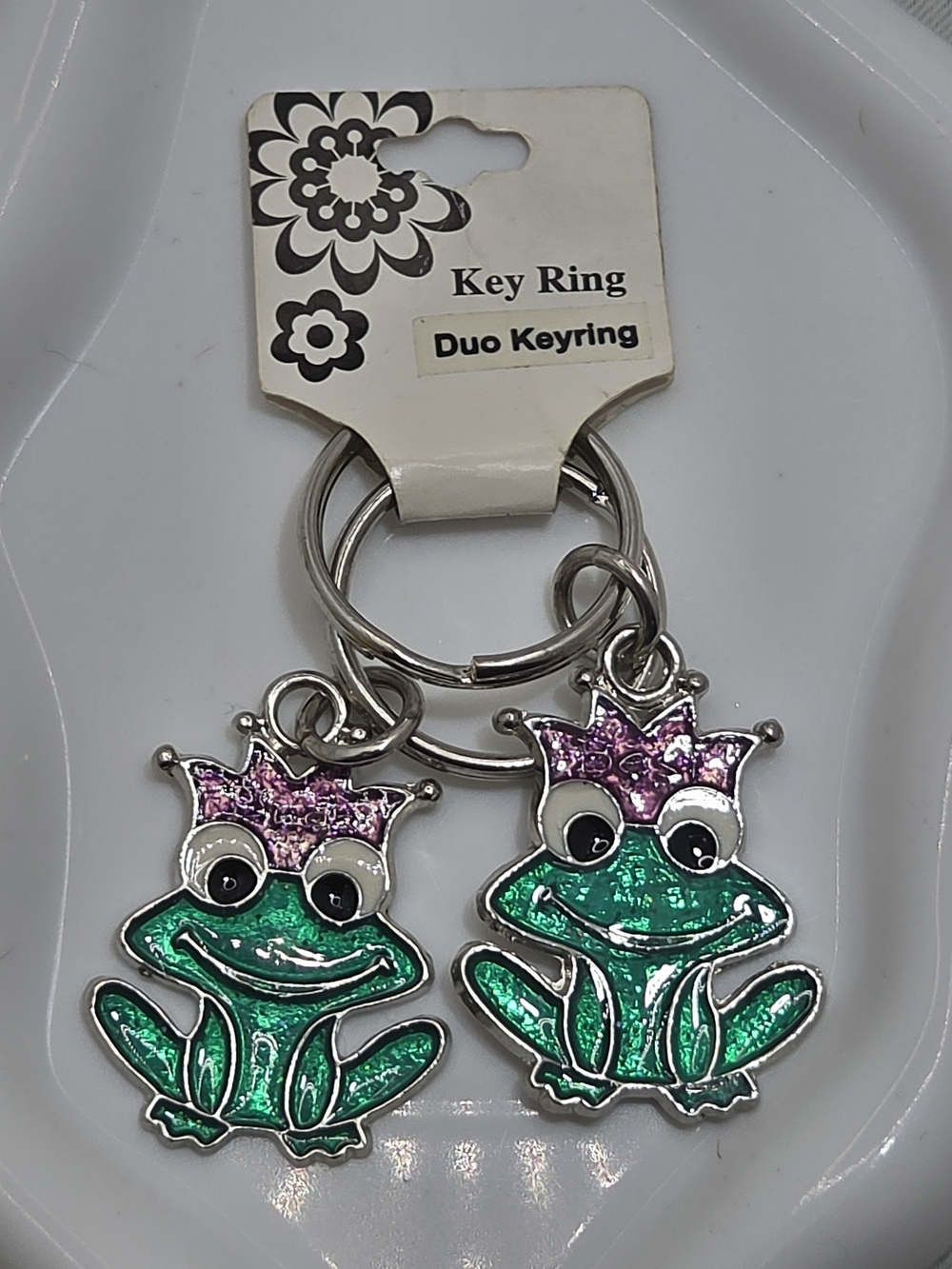 👑 Cute Crown Frog Prince Duo Keyring Set | Matching Besties Keychain Set 🐸✨